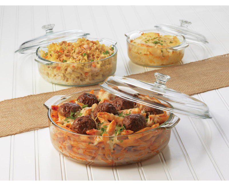 Libbey Baker's Basics 6-Piece Glass Casserole Baking Dish Set with ...